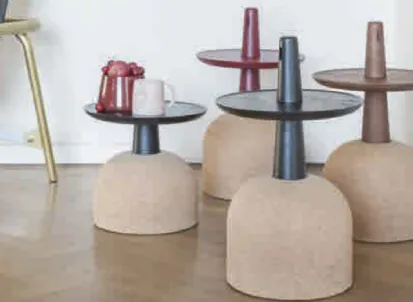 Tavolino di design in sughero e legno Assemblage di Bonaldo