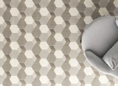 Tappeto con geometrie Cementino di Calligaris