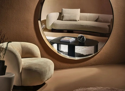 Specchio Halo con cornice in vetro di Nature Design