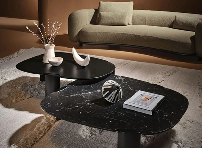 Tavolino Inlay in marmo o legno massello di Nature Design