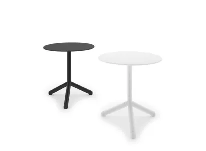 Tavolino Join Table con top in laminato Bianco o Nero e base in alluminio di Infiniti