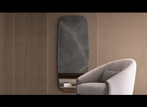 Specchio Lake con inserto in metallo di Bonaldo