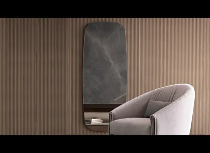 Specchio Lake con inserto in metallo di Bonaldo