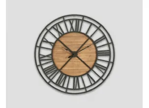 Orologio DB005479 metallo con quadrante centrale legno di Dialma Brown