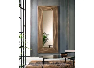 Specchio Diamond con cornice in ottone spazzolato di Riflessi