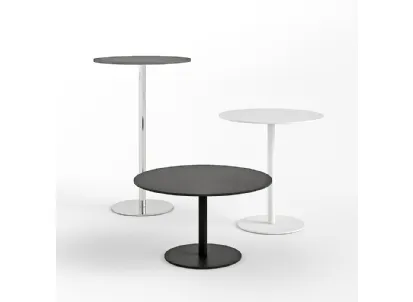 Tavolino Round con top in laminato e base in acciaio di Infiniti