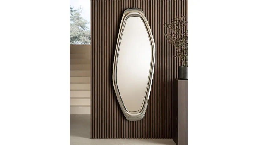 Specchio Soul con cornice in cristallo di Riflessi