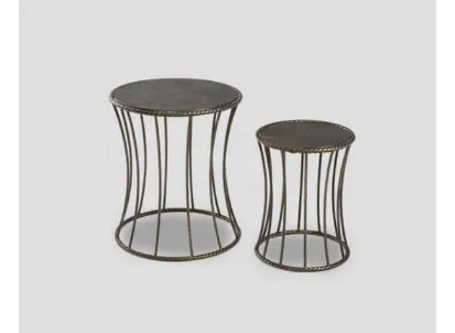 Tavolini DB006267 2pz alluminio antique brass di Dialma Brown