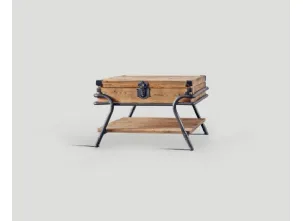 Tavolino DB003569 legno struttura metallo con vano contenitore di Dialma Brown