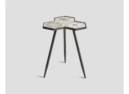 Tavolino DB005460 metallo top maiolica di Dialma Brown