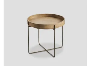 Tavolino DB006074 struttura metallo top legno mindi di Dialma Brown