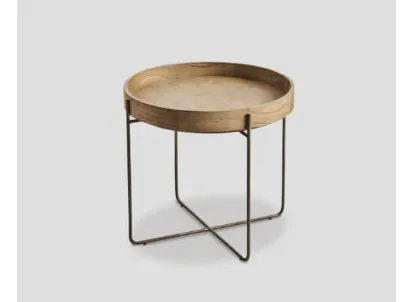 Tavolino DB006074 struttura metallo top legno mindi di Dialma Brown