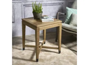 Tavolino quadrato Idra in legno con piedini in metallo color Grafite di Dialma Brown