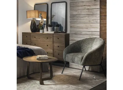 Tavolino rotondo Maya in legno di Rovere naturale di Dialma Brown