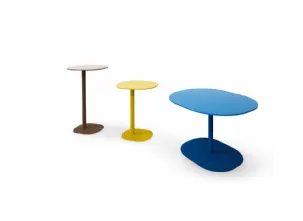 Tavolino Narciso con top in plexiglas e base in metallo di Egoitaliano