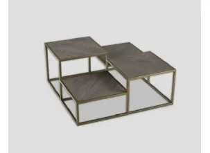 Tavolino salotto DB006708 metallo bronzato top legno dark grey di Dialma Brown