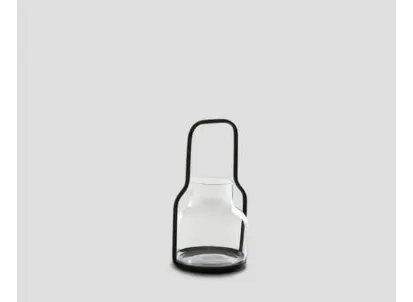 Vaso DB006419 vetro supporto metallo brunito di Dialma Brown