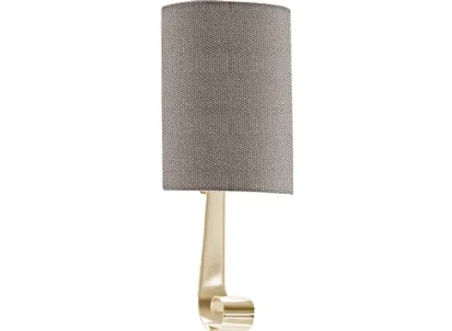 Lampada applique moderna Yole in ferro finitura bronzo e paralume in lino di Cantori