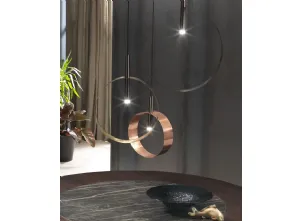 Lampada a sospensione Led Loop SS  in metallo verniciato di Riflessi