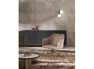 Lampada da parete Twist Applique in metallo con due bulbi in vetro bianco satinato di Riflessi