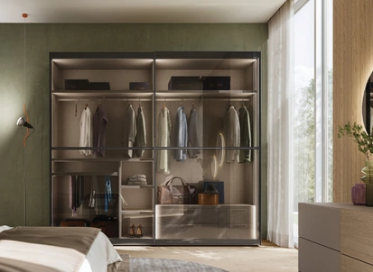 Armadio con anta scorrevole in vetro Dama 41 di Orme