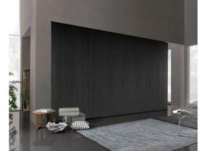 Armadio a muro con anta scorrevole Tecno in nobilitato effetto legno di Misuraemme