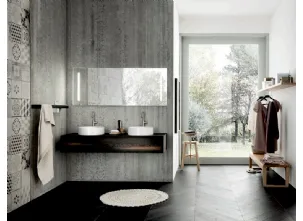 Mobile da Bagno sospeso con doppio lavabo Teddy 01 di Alta Corte