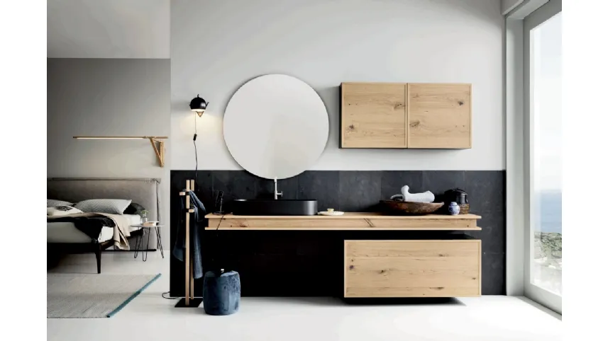 Mobile da Bagno sospeso di design in legno Teddy 02 di Alta Corte