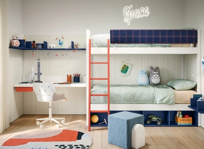 Cameretta con letti a castello Camelot di Nidi