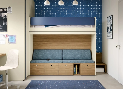 Cameretta con letti a castello Skid di Nidi