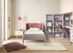 Cameretta a ponte con scrivania e libreria Kids space 21 di Nidi