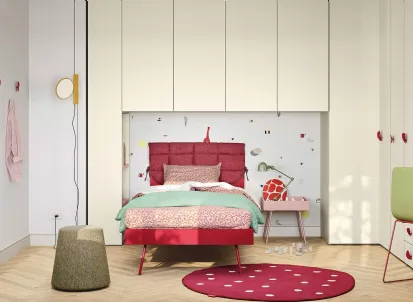 Cameretta a ponte Kids space 23 in melaminico di Nidi