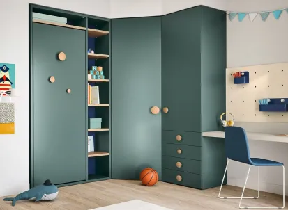 Cameretta componibile Kids space 28 in melaminico di Nidi