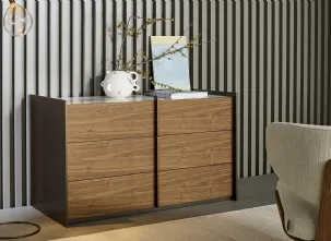 Comò Aureo con cassetti in legno e top in ceramica di Bonaldo