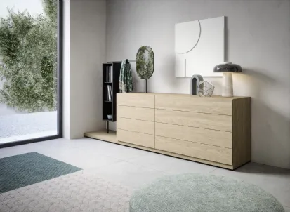 Comò Easy System in legno di Rovere impiallacciato di Novamobili