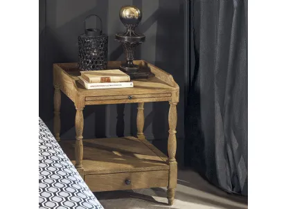 Comodino Joroy realizzato in legno massello di Rovere naturale spazzolato di Dialma Brown