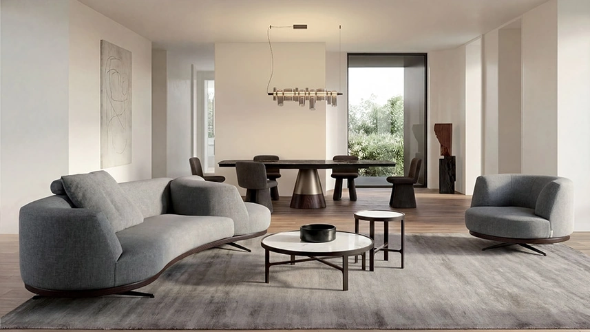 Divano Bordone Upwood con terminale girevole di Alivar