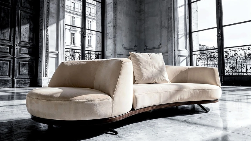 Divano Bordone Upwood con terminale girevole di Alivar