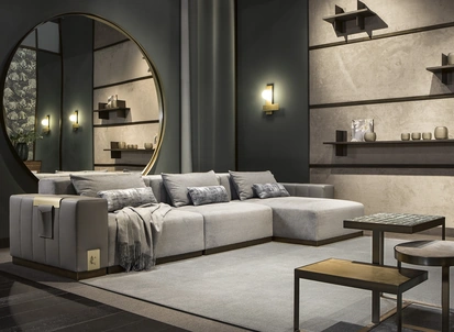 Divano con penisola Vietri di Cantori