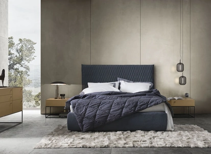 Letto in tessuto imbottito Allen 2 di Alf Da Frè