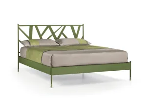 Letto con testiera intrecciata Bamboo di Cantori