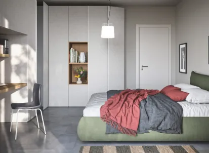 Letto in tessuto imbottito con box contenitore Thika di Cinquanta3