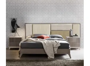 Letto Cumino con testiera patchwork in tessuto di Le Fablier