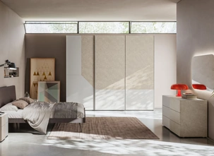 Letto matrimoniale Esacto Night 21 in tessuto imbottito di Orme