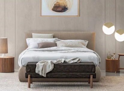 Letto Feeling in tessuto imbottito di Oggioni