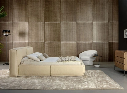 Letto Fluff in pelle di Bonaldo