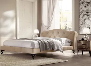 Letto con testiera imbottita e trapuntata George di Cantori
