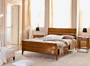 Letto matrimoniale in legno con testiera Granato di Le Fablier