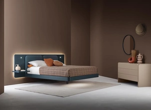 Letto sospeso in laccato con testiera Grand Voile di Alf Da Frè