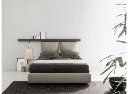 Letto in tessuto imbottito Groove Zip di Caccaro